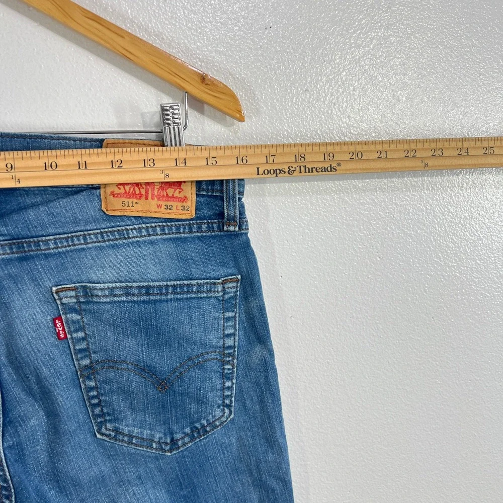 Levi's‎ 511 Slim Fit Jeans Mens 32x32 Blue Medium Wash Stretch Denim 04511-1025